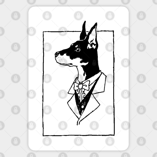 Dobermans Man Gentleman Blk Magnet by ebayson74@gmail.com